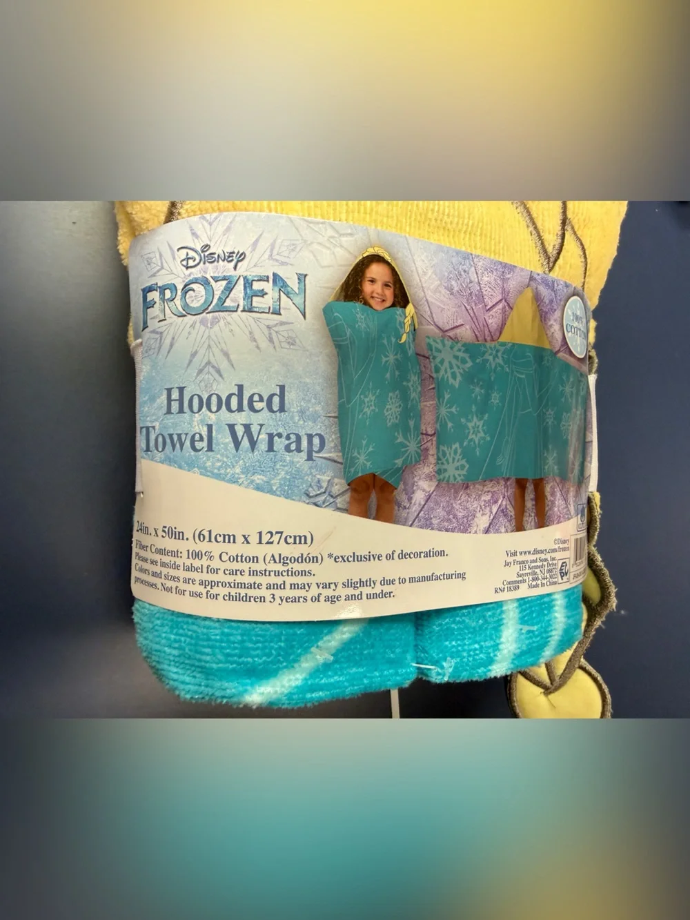 NWT Disney Frozen Elsa Hooded Swim Towel Wrap 100% Cotton 24x50 inches